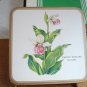 Pimpernel Fayreings drink coasters 6 boxed cork backs Lady Slipper PEI vintage hc2886