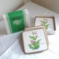 Pimpernel Fayreings drink coasters 6 boxed cork backs Lady Slipper PEI vintage hc2886