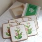 Pimpernel Fayreings drink coasters 6 boxed cork backs Lady Slipper PEI vintage hc2886