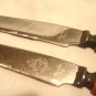 2 Glo-Hill steak knives stainless Bakelite handles faux antler vintage hc2911