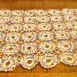 Varigated crochet table runner granny wheels pink blue yellow vintage hc2912
