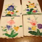 4 Appliqued cotton guest towels 3 mint 1 fine used condition hc2927