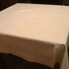 Art Deco cotton jacquard tablecloth white superior vintage 60 inches hc2934