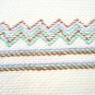 Pair embroidered cream huck hand towels Scandinavian style vintage linen hc2962