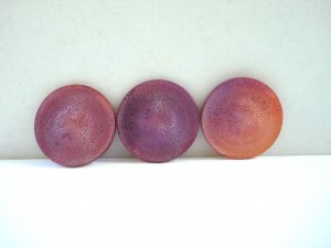 3 Large coat buttons plastic self shank ombre shading vintage hc2966