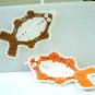 2 Fish shaped hand crocheted potholders heat pads excellent hc2967