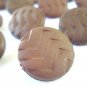 Lot of 16 molded plastic buttons brown chevron vintage hc2975
