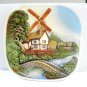 Legend wall plaque thatched cottage windmill foot bridge England vintage hc2981