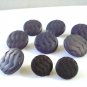 Lot of 7 molded plastic buttons shank back 2 sizes dark smoke vintage hc2984