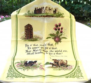 Robert Burns For a' that man to man shall be saying tea towel vintage hc2986
