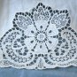 Linen hand or guest towel Oatmeal lace accent threadwork hem vintage hc2992