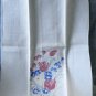 Floral printed linen hand guest towel tulips corn flowers vintage hc2996