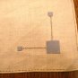 3 Linen luncheon napkins blue applique threadwork Art Deco vintage hc2998