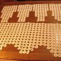 5 Pc set hairpin lace doilies antimacassar buffet dresser white vintage hc3005