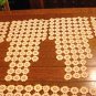 5 Pc set hairpin lace doilies antimacassar buffet dresser white vintage hc3005