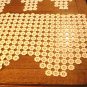 5 Pc set hairpin lace doilies antimacassar buffet dresser white vintage hc3005