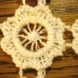 5 Pc set hairpin lace doilies antimacassar buffet dresser white vintage hc3005