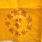 Tulip Time in Bowral embroidery stamped linen towel orange threadwork hem unused vintage hc3006