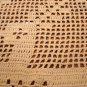 Christmas hand crocheted table mat filet stitch reindeer flowers white vintage hc3007