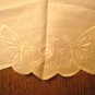 Victorian butterflies on oval table dresser mat white linen fine whitework embroidery hc3012