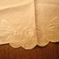 Victorian butterflies on oval table dresser mat white linen fine whitework embroidery hc3012