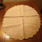 Victorian butterflies on oval table dresser mat white linen fine whitework embroidery hc3012