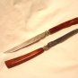 2 Glo-Hill steak knives stainless marbled Bakelite handles vintage hc3218