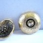 3 Gold tone metal buttons open flowers dogwood self shank 2cm vintage hc3019