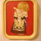 Embroidered boucle picture Mary and her lambs framed AL1035