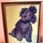 Framed needlepoint picture of black poodle too lovable AL1033