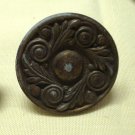 2 Vintage larger stamped brass door drawer pulls with faceplates and screws hc3228