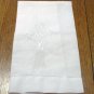 White linen guest towel embroidered tassel  frog threadwork hem vintage hc3231