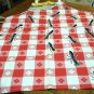 Kay Dee picnic chef's pron with ants burger red white check pre-owned hc3242