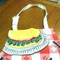 Kay Dee picnic chef's pron with ants burger red white check pre-owned hc3242