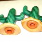 Ceramic cacti cactus salt pepper shakers perfect vintage hc3248