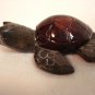 Tiny polished stone sea turtle figurine swimming pose hc3263