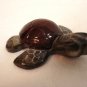 Tiny polished stone sea turtle figurine swimming pose hc3263