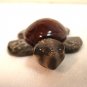 Tiny polished stone sea turtle figurine swimming pose hc3263