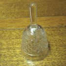 Small pressed clear glass bell glass clapper 4 inches diamond pattern vintage hc3283