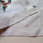 Cross-stitch embroidered dresser scarf table runner linen threadwork hem vintage hc3304