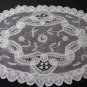Silken net lace doily Battenburg lace oval antique netlace hc3308
