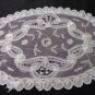 Silken net lace doily Battenburg lace oval antique netlace hc3308