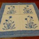 Coulour Nature 2 large cotton napkins blue poppies on cream vintage hc3321