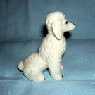 Curly white poodle porcelain dog figurine antique primitive look hc1279
