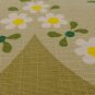 Barkcloth tablecloth 1960s flower power 34" olive purple vintage hc3302