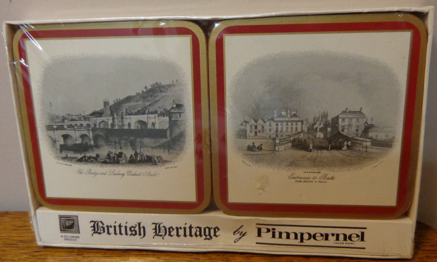 Pimpernel British Heritage drink coasters Scenes of Bath boxed set of 6 mint vintage hc3333
