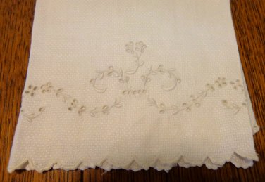 Antique towel whitework embroidered huck linen hand guest hc3334