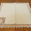 Lot of Linen/cotton and lace linens antique beige and oatmeal crocheted lace hc3348