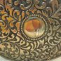 Repousse steel box hinged lid oval silvered interior hc3356