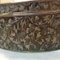 Repousse steel box hinged lid oval silvered interior hc3356
